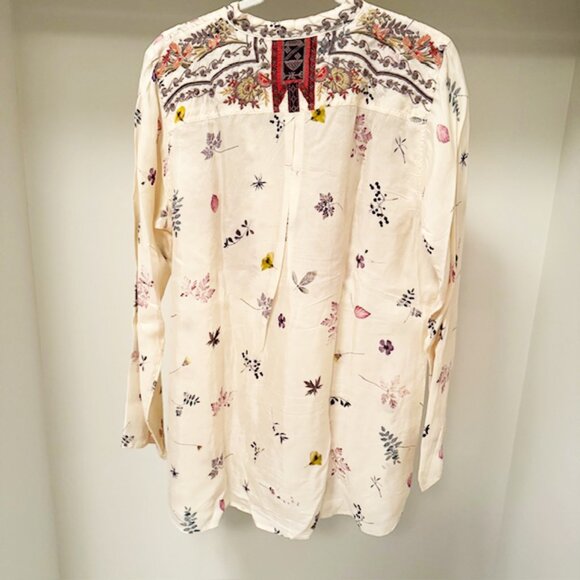 Johnny Was Bania Cupra Blouse Floral Embroidered Long Sleeve Tunic Top, Large - Picture 5 of 9